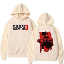 Red Dead Redemption 2 Arthuro Morgano Hoodis Vyriškas ir Moteriškas Retro Gotikinė Apykaklė Madingas Laisvalaikio Hoodis Street Wear 4XL beige