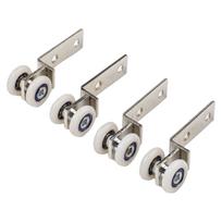 2PCS/4PCS Sliding Door Pulleys Metal Bearing Hanging Track Pulley Block With Two Plastic Wheels For Smooth Sliding Door Cabinet