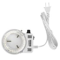 Microscope Camera Adjustable Dimmable LED Ring Light Source Lamp for Stereo MicroscopesUS Plug (100 240V)