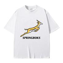 Springbok Regbio Sirgalių Apranga Prekės Ženklas Marškinėliai Mados Prekės ženklas Vyrai Moterys Grynos Medvilnės Marškinėliai Vyriška Mada Atsitiktiniai Per dydį Marškinėliai M balta