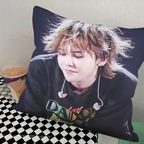 KPOP G-G-Dragon Pillow Case Square Pillow Bedroom Sofa Leisure Comfort Cushion Car Living Room Home Decoration 16x16Inch gray