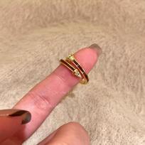 Get Rich Now! Birthday Gold Pony Ring Women'S Light Luxury High-End Feeling Stacked Index Finger Ring Open Ring brown