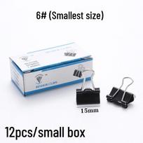 Large Black Binder Clips for Tickets, Test Papers, and Student Use - Paper Box Packaging 15mm (12 per box) juoda