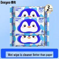DeYou Penguin Wet Toilet Wipes blue