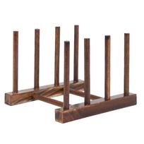 2pcs Brown Color Dish Drying Rack Vertical Design Cabinet Organizer  For Kitchen Use 4 Column brown