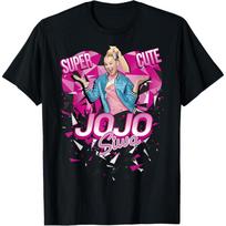 Nickelodeon JoJo Siwa Super Mielas Geometrinis Trikampis Širdelė Marškinėliai M juoda