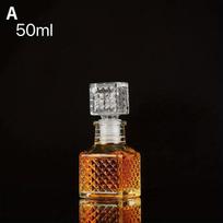 2Pcs 50ml Whisky Glass Liquor Bottles for Alcohol Wine French Carved Perfume Honey Jar Mini Container Storage Wedding Handmade Gift as the picture gray