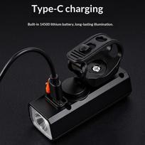 LED Bicycle Front Light 1000LM USB Rechargeable Waterproof Mountain Bike Lamp for Night Cycling Outdoor Riding onesize black