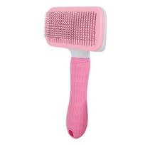 Efficient Pet Grooming Brush For Shedding Control Detangling Furs Soft Rounded Tips Dog Cats Loose Hair Remover Comb rožinė