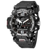SMAEL vyriški laikrodžiai 50 m vandeniui atsparus sportinis laikrodis Military Man Sports Watch Digital 8072 Dviejų ekranų laikrodis Quartz Led Digital balta/juoda