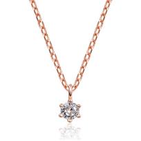 Vienos grandinėlės 925 rožinio aukso garantija [BmoonNotte] moterims, akmuo, cirkonis, hipoalerginis, sidabras, 14K, subtilus, paprastas, [30 dienų gamintojo] beige