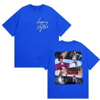 Harry Styles  Harry's House Photo Collage  Dual Print Oversized Streetwear Pop Rock Concert Fan Merch T-Shirt XL blue