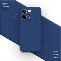 Skystas silikoninis telefono dėklas, skirtas VIVO V70 5G, originalus, minkštas, madingas, klasikinis, tiesus kraštas, apsauga kamerai, aukštos kokybės galinis dangtelis Vivo V70 tamsiai mėlyna spalva