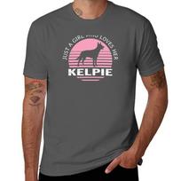 Just A Girl Who Loves Her Kelpie T-Shirt Soft Lightweight Cotton T-Shirt 4XL black