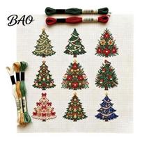 Cross Stitch Supplies for Beginners Christmas Kit, Winter Holiday DIY Embroidery Xmas Stitched Keepsakes Tree Craft Kit Adults, Home Decor Festive G