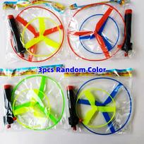 Toys Kids  Children Sport Pull Line Saucer Children Outdoor Fun Rotating Flying Helicopter Gift Present Processing Toy for Parks Beach