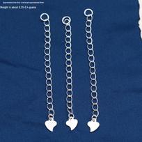 Sterling Silver 999 Extension Chain for DIY Jewelry: Bracelet, Necklace, or Clasp Tail Chain. blue