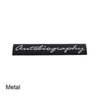 3D Aukščiausios kokybės Autobiography lipdukas ant automobilio variklio dangčio, sparno, bagažinės, galinio dangčio, pavadinimo plokštelės, emblemos metal-black-white