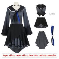 Project Sekai Colorful Stage Hatsune Miku Cosplay Costume Lolita Dress Poly Blend Anime Role Play Outfit ASAHINA MAFUYU,M black