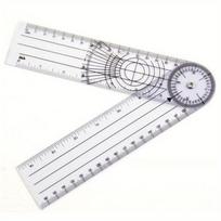 1pc Joint Angle Measuring Ruler Measuring Tool Multifunctional PVC Angle Ruler, Suitable for Artists Students Easy to Read 180° Double Inch/CM Ruler white