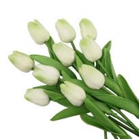 6 Pcs Artificial Tulip Flowers Real Touch Faux PU Tulip Bouquet Fake Flower Arrangement for Home Room Office Party Wedding Decoration beige