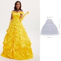 Graži moteris ir žvėris Belle princesės suknelė cosplay ilga suknelė kostiumas moterys L yellow