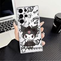 Animacinis Kuromi telefono dėklas, skirtas Samsung Galaxy S26 S22 FE S21 S24 Note 20 Ultra 10 S23 Ultra S25 Edge S20 Plus Galaxy Note20 gray