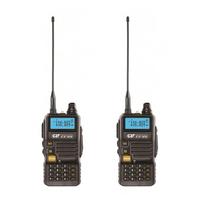 Pakuotė 2bc Nešiojama VHF/UHF radijo stotelė CRT FP00 dviejų dažnių 144-146 ir 430-440 MHz juoda, VOX, 128 kanalai, paieška, programuojama, žibintuvėlis, FM radijas 76-108 MHz, TOT, retransliatorius