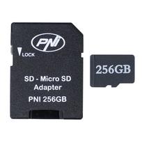 2 dalių PNI 256GB MicroSD atminties kortelių rinkinys su Class 10 SD adapteriu, 80Mb/s, V30