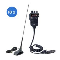 Dėžutė su 10 vienetų CB radijo stoties rinkiniu PNI Escort HP 62 ir PNI Extra 48 antena su magnetu, ASQ, RF stiprinimas