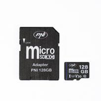 Pakuotė 2 vienetai PNI MicroSD atminties kortelė PNI 128GB MicroSD atminties kortelė Class 10, 80Mb/s, V30 su pridedamais SD adapteriais