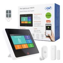PNI SafeHouse HS670 WiFi GSM 4G belaidė signalizacijos sistema, spalvotas jutiklinis ekranas, 99 belaidės zonos, palaiko 5 telefono numerius, aliarminiai skambučiai ir SMS, suderinama su „Tuya Smart“ programėle.
