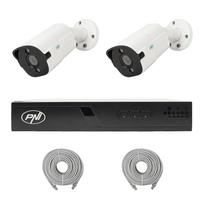 PNI House IP710J POE NVR vaizdo stebėjimo komplektas, 2 PNI IP818J 8MP kameros ir 2 20 metrų UTP CAT6 kabeliai komplekte