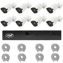 PNI House IP716J POE NVR vaizdo stebėjimo komplektas, 8 PNI IP818J 8MP kameros ir 8 20 metrų UTP CAT6 kabeliai komplekte
