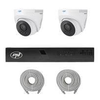 PNI House IP710J POE NVR vaizdo stebėjimo rinkinys, komplekte 2 PNI IP505J 5MP kameros ir 2 20 metrų UTP CAT6 kabeliai
