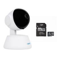 PNI IP720LR, 1080P, 2MP, IP, P2P, PTZ vaizdo stebėjimo kameros komplektas ir pridedama PNI 128GB microSD atminties kortelė