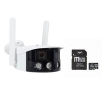PNI IP590 vaizdo stebėjimo kamerų komplektas, belaidis, su IP, dvigubas objektyvas, 2 x 2MP + PNI 128GB MicroSD atminties kortelė su SD adapteriu