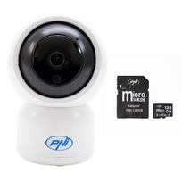 PNI IP390T 1080P vaizdo stebėjimo kameros komplektas su PTZ WiFi H264+MicroSD atminties kortele PNI 128GB su SD adapteriu
