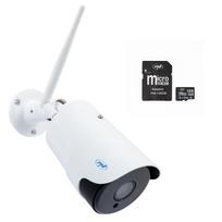 PNI House IP52LR 2MP 1080P belaidės IP kameros komplektas + 128GB PNI MicroSD atminties kortelė su SD adapteriu