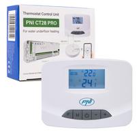 Belaidis termostato blokas PNI CT28 PRO, su WiFi, internetiniu grindinio šildymo valdymu susiejant su PNI CT28 valdymo moduliu su 8 zonomis