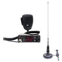 CB radijo stotelės rinkinys PNI Escort HP 5500 su CB antena PNI LED 2000, 90 cm, 500W, šviečia siuntimo metu, pridedamas magnetinis pagrindas