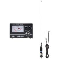 PNI S9 CB antena, 120 cm, su „butterfly“ tipo laikikliu, 4 m RG58 kabeliu ir PNI SWR-300 reflektometru SWR matavimui