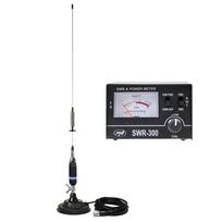 PNI S75 CB antena, 75 cm, su „butterfly“ tipo laikikliu, 125 mm magnetu ir PNI SWR-300 reflektometru SWR matavimui