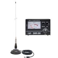 PNI ML100 CB antena, 100 cm, 125 mm magnetas ir PNI SWR-300 reflektometras SWR matavimui, juodas