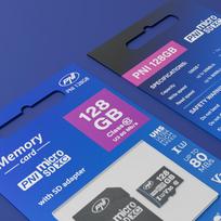 „MicroSD“ PNI 128GB atminties kortelė su SD adapteriu, 10 klasė, 80Mb/s, V30