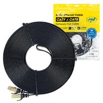 Plokščias tinklo kabelis S/STP CAT7 PNI U7150B, 2 x RJ45, 4 laidų poros, 32AWG, varinis, 10Gbps, 600 MHz, 15m, juodas