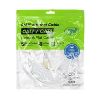 Plokščias tinklo kabelis S/STP CAT7 PNI U7050W, 2 x RJ45, 4 laidų poros, 32AWG, varinis, 10Gbps, 600 MHz, 5m, baltas