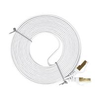 Plokščias tinklo kabelis S/STP CAT7 PNI U7075W, 2 x RJ45, 4 laidų poros, 32AWG, varinis, 10Gbps, 600 MHz, 7.5m, baltas