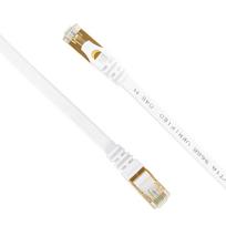 Plokščias tinklo kabelis S/STP CAT7 PNI U7030W, 2 x RJ45, 4 laidų poros, 32AWG, varinis, 10Gbps, 600 MHz, 3m, baltas