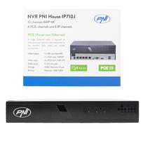 NVR POE PNI House IP710J, 10 kanalų 4K 8MP, 4 kanalai POE ir 6 kanalai IP su PNI POE arba įprastu komutatoriumi H.265